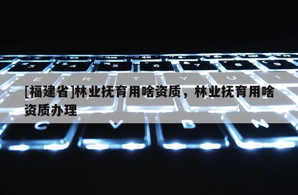 [福建省]林业抚育用啥资质，林业抚育用啥资质办理