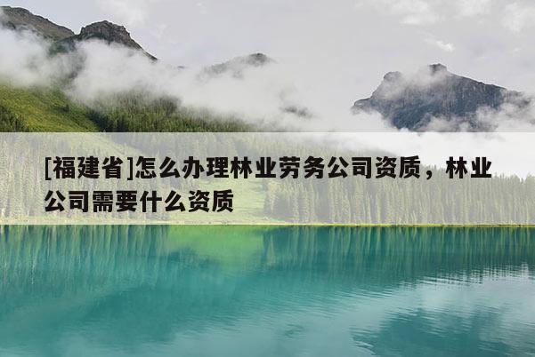 [福建省]怎么办理林业劳务公司资质，林业公司需要什么资质