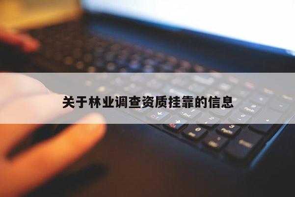 关于林业调查资质挂靠的信息