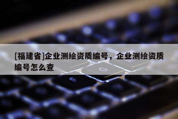 [福建省]企业测绘资质编号，企业测绘资质编号怎么查